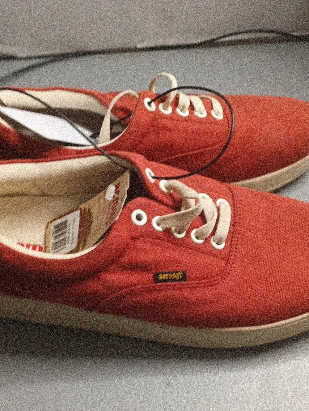 Men's Red Canvas Boat Shoes - Unbranded